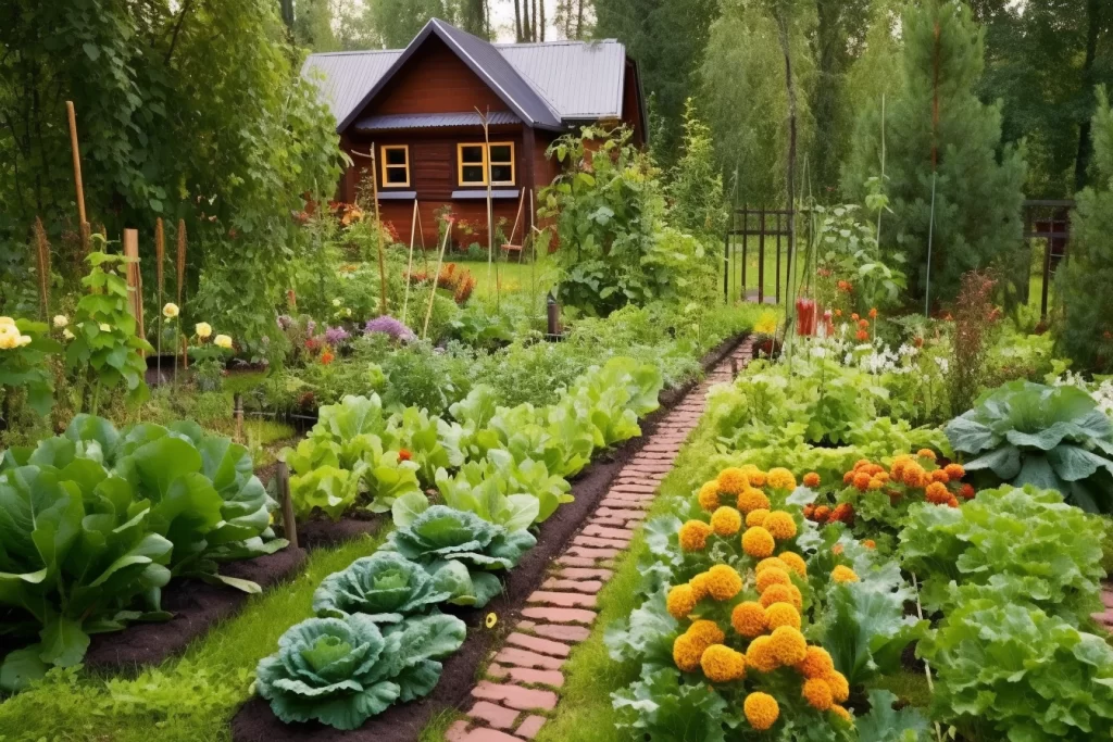 une maison avec un jardin traité au desherbant naturel