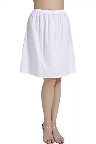 BEAUTELICATE Femme Jupon Lingerie sous-Jupe sous-Robe en 100% Coton Court Mi-Long