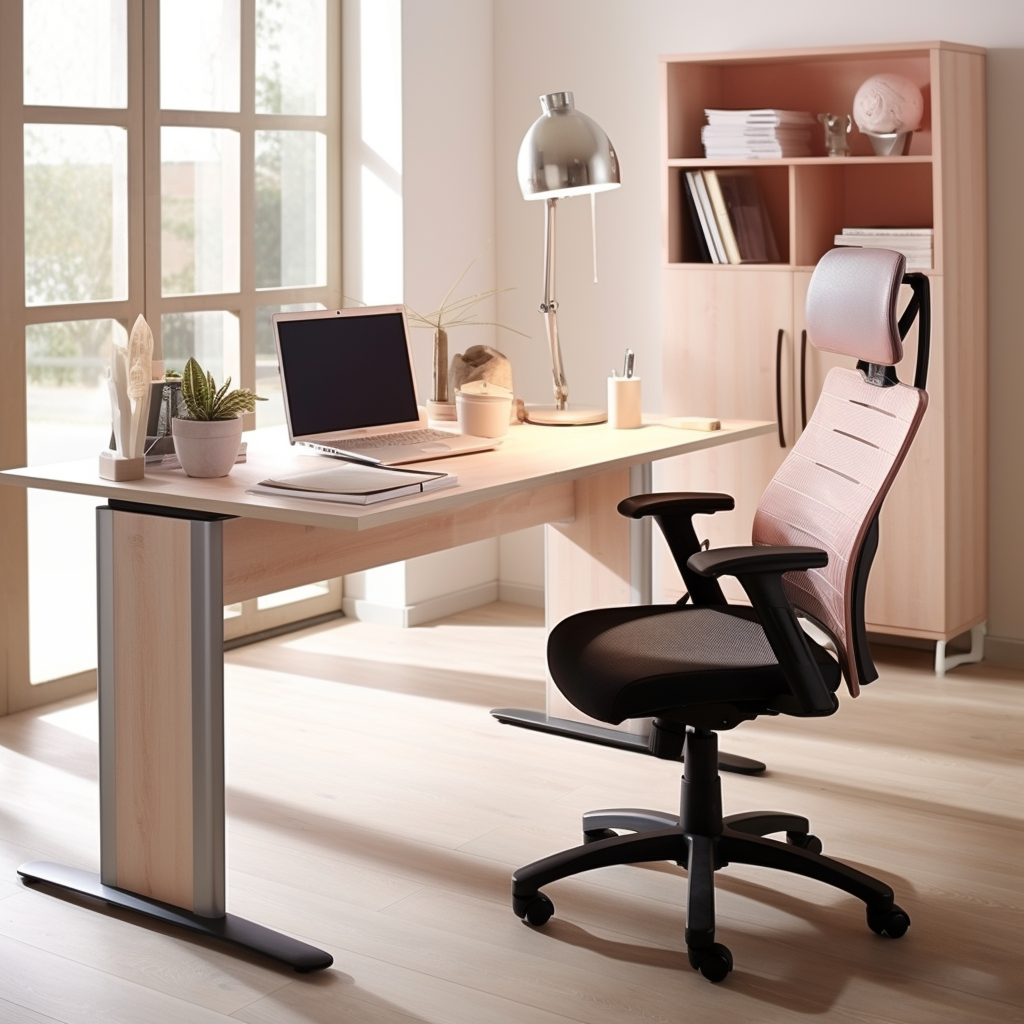 un meuble de bureau ergonomique avec une chaise de bureau parfaitement adaptée