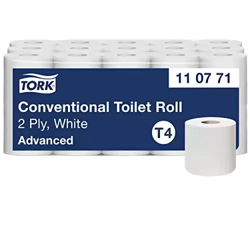Tork Papier Toilette Rouleau traditionnel blanc T4, Advanced, 2 plis, 30 x 400 feuilles
