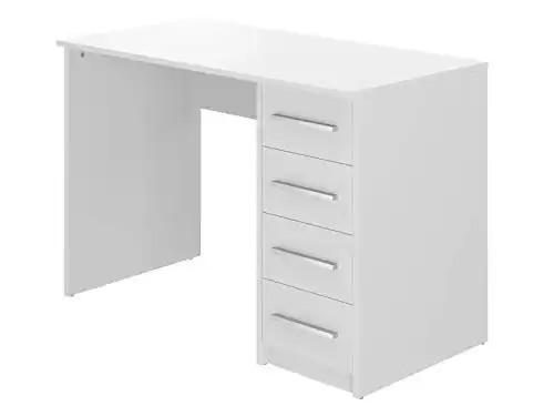 Marque Amazon - Movian - Bureau 4 tiroirs Idro Modern, 56 x 110 x 73, Blanc