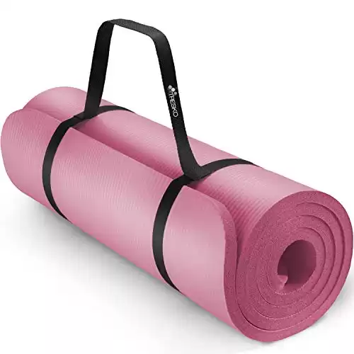 TRESKO Tapis d'exercice fitness yoga pilates gym, 185 x 60 cm