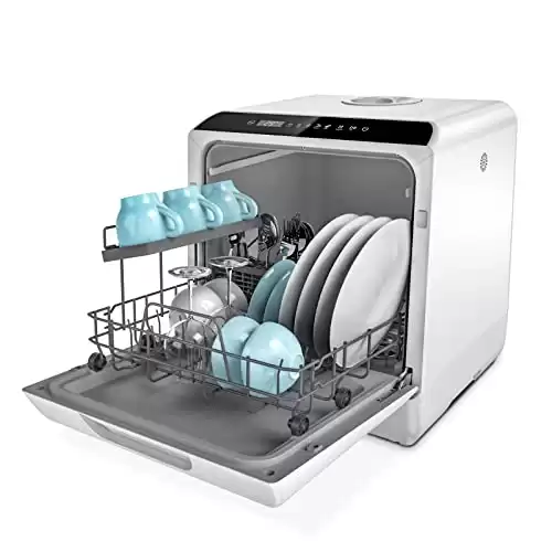 1) Hermitlux lave-vaisselle de comptoir, utilisable avec robinet ou sans robinet